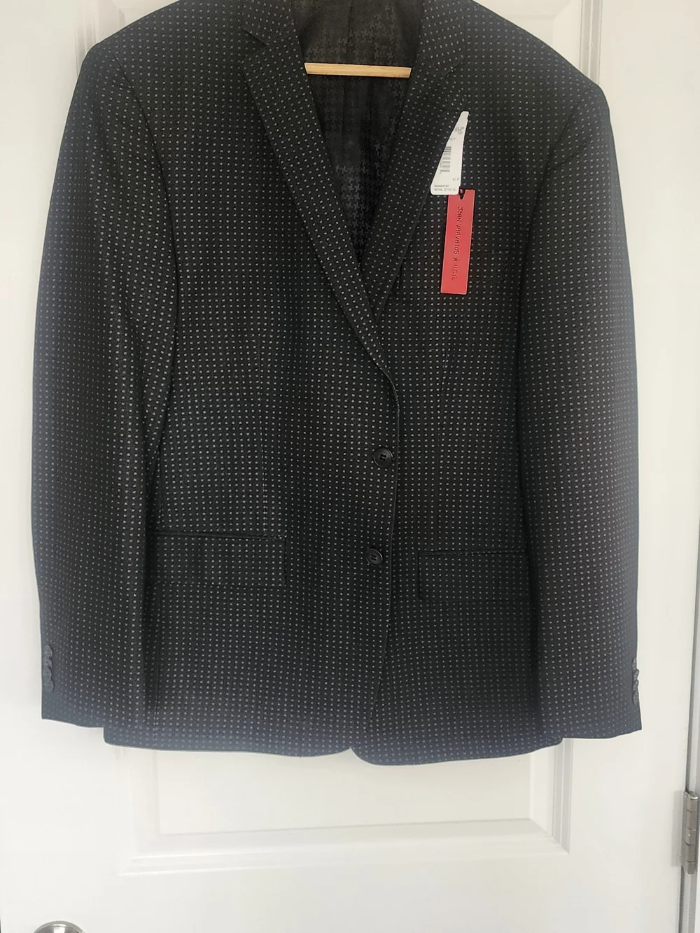 NWT John Varvatos USA Black Gray Dot Blazer 42R